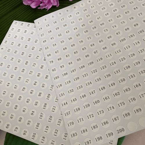 Consecutive Number Label Stickers
